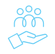 Icon of people and a hand